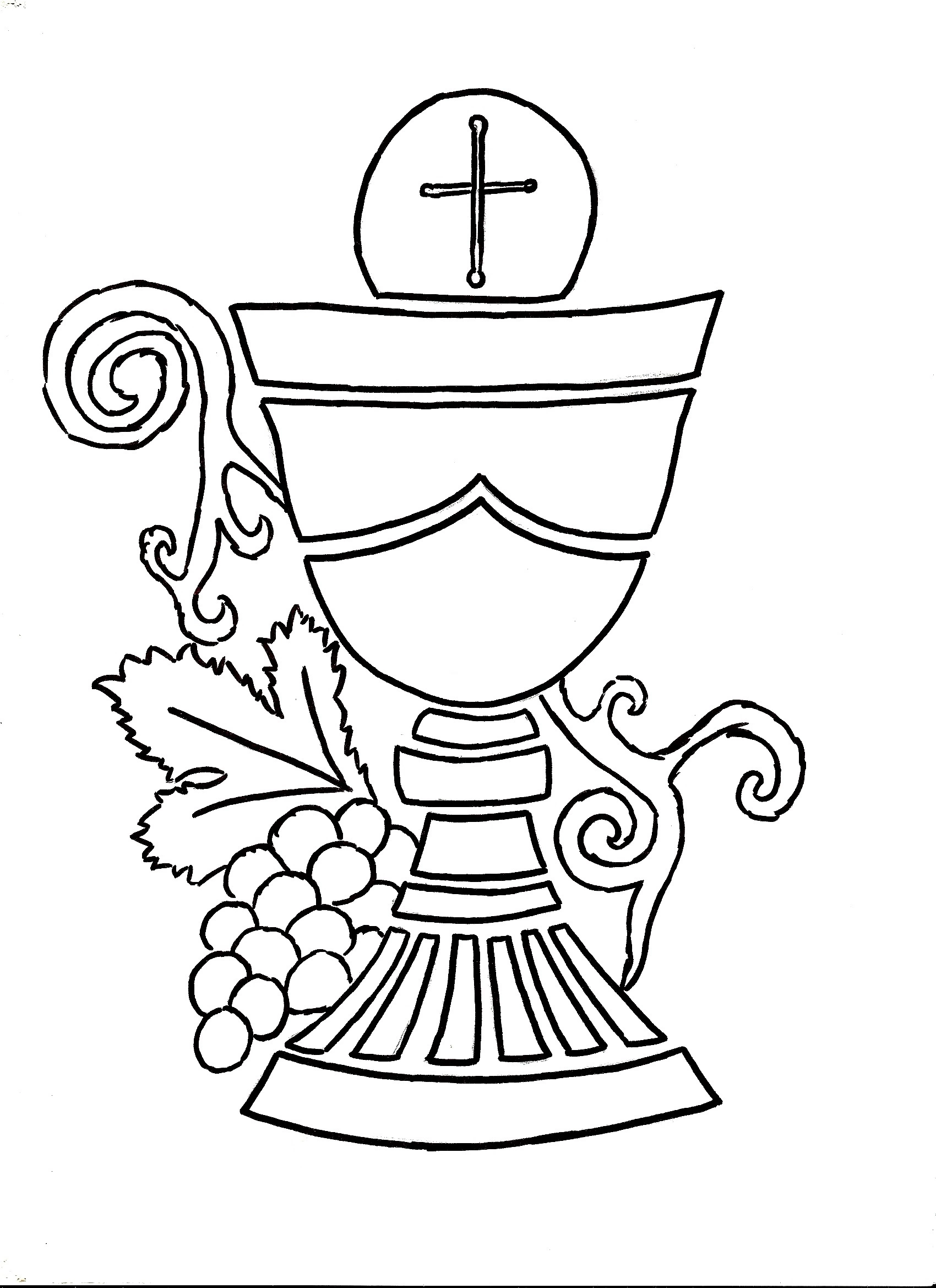 Kolorowanka symbol eucharystyczny